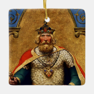 Ornamento De Cerâmica "King Arthur", por NC Wyeth