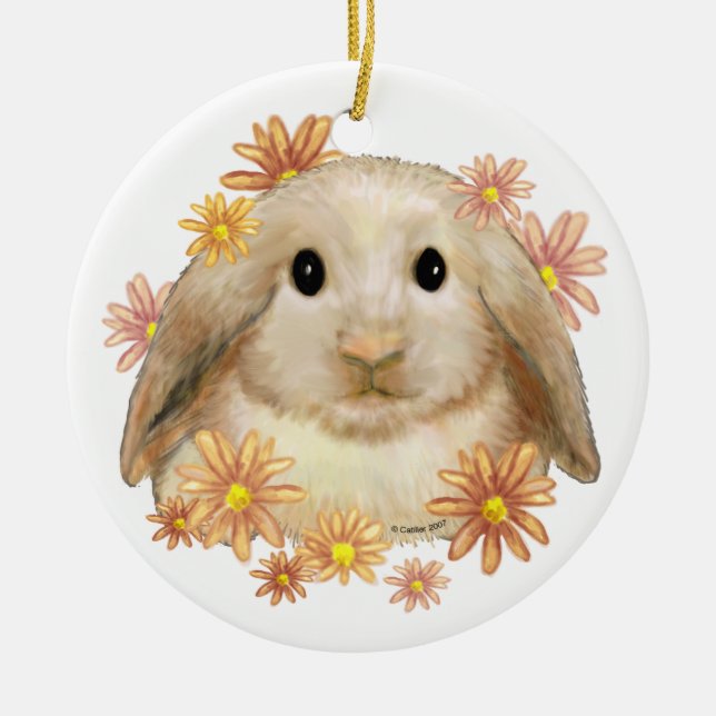 Ornamento De Cerâmica King Bunny Rabbit (Frente)