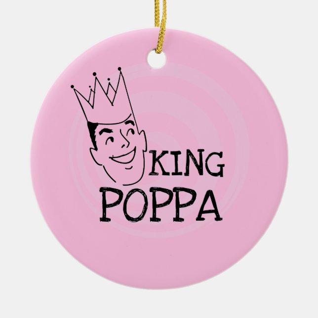 Ornamento De Cerâmica King Poppa T-shirts e presentes (Frente)