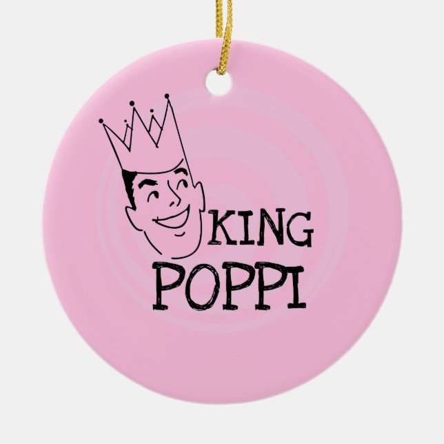 Ornamento De Cerâmica King Poppi T-shirts e presentes (Frente)