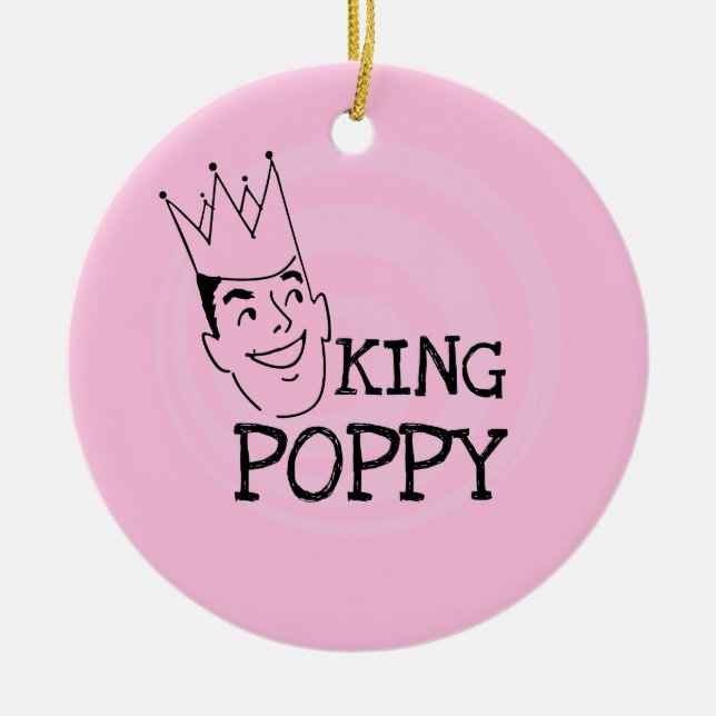 Ornamento De Cerâmica King Poppy T-shirts e Gifts (Frente)