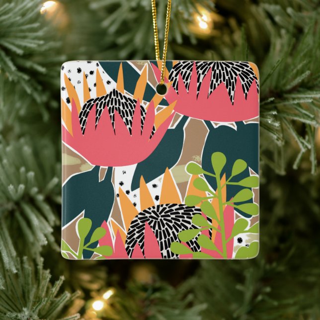 Ornamento De Cerâmica King Protea I (Árvore)