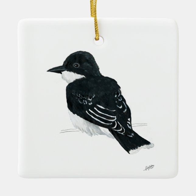 Ornamento De Cerâmica Kingbird Oriental (Frente)