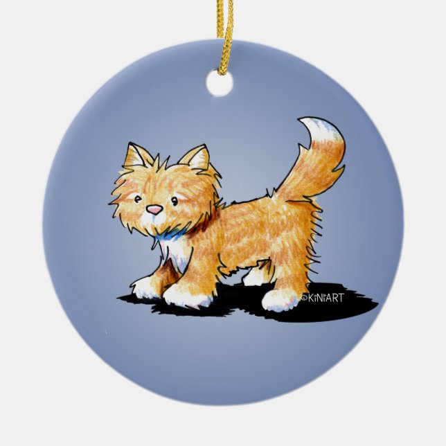 Ornamento De Cerâmica KiniArt Kitty Cat (Frente)