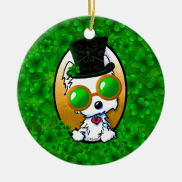 Ornamento De Cerâmica KiniArt Westie Sortudo