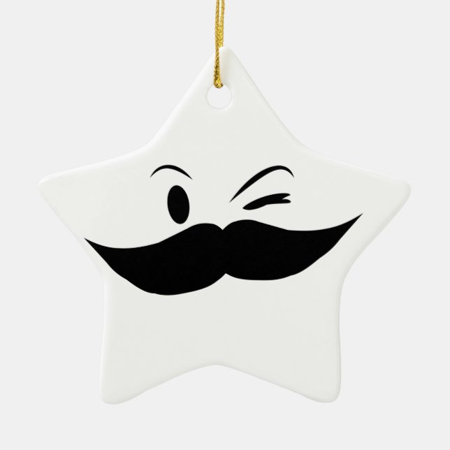 Ornamento De Cerâmica Kinky Mustache (Frente)