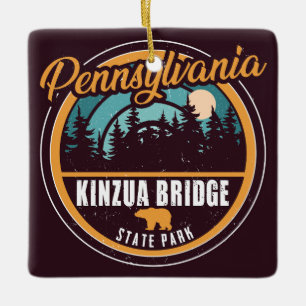 Ornamento De Cerâmica Kinzua Bridge State Park Pensilvânia Retro Crachá