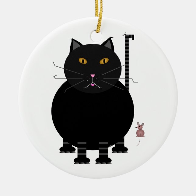 Ornamento De Cerâmica Kit Kat e mouse (Frente)