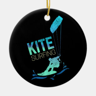 Ornamento De Cerâmica Kitesurfing Vintage Kiteboarder Kite Surfing