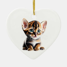 Ornamento De Cerâmica Kitten Abyssinian Personalizado