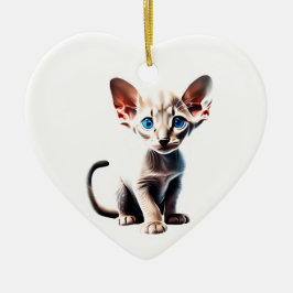 Ornamento De Cerâmica Kitten Oriental Shorthair Personalizado