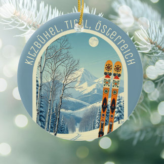 Ornamento De Cerâmica Kitzbühel Tirol Österreich ski souvenir