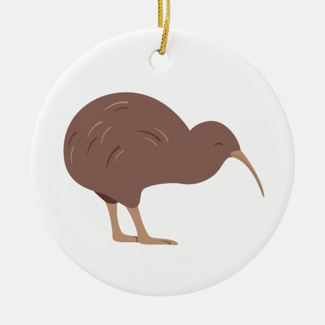 Ornamento De Cerâmica Kiwi da Nova Zelândia (Frente)