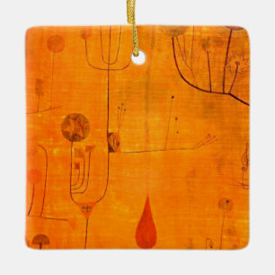 Ornamento De Cerâmica Klee - Fruta em Vermelho, abstrato art,