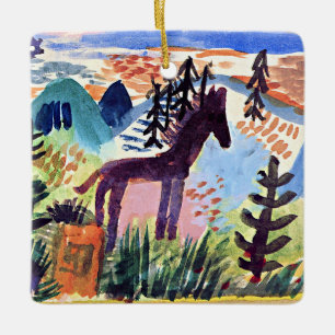 Ornamento De Cerâmica Klee - O Cavalo, famosa pintura