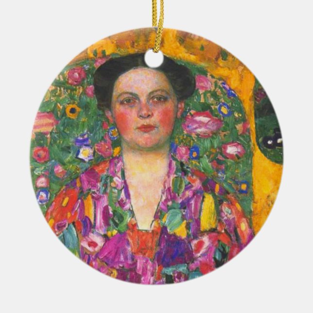 Ornamento De Cerâmica Klimt Retrato de Eugenia Primavesi (Frente)