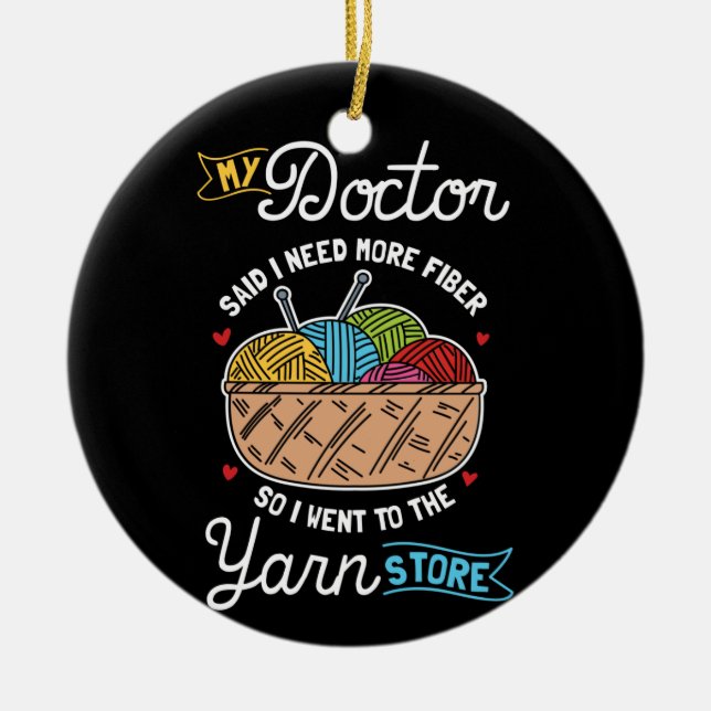 Ornamento De Cerâmica Knitter (Frente)