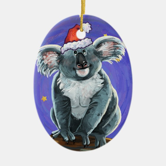 Ornamento De Cerâmica Koala Bear Christmas (Frente)