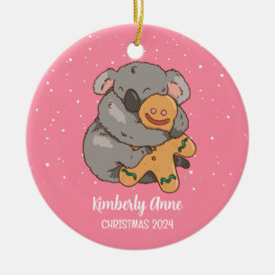 Ornamento De Cerâmica Koala Bear Natal Animal Snow Feriado de inverno