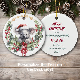 Ornamento De Cerâmica Koala Bear Wreath Namorada