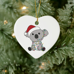 Ornamento De Cerâmica Koala Christmas Snow Winter Animais Koalas