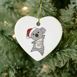 Ornamento De Cerâmica Koala Christmas Snow Winter Animais Koalas