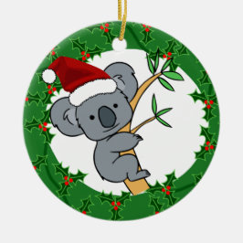 Ornamento De Cerâmica Koala do papai noel - Dinkum justo