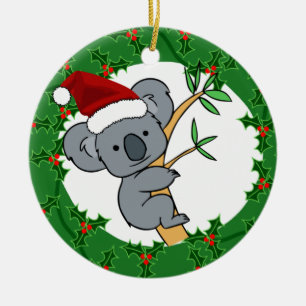 Ornamento De Cerâmica Koala do papai noel - Dinkum justo