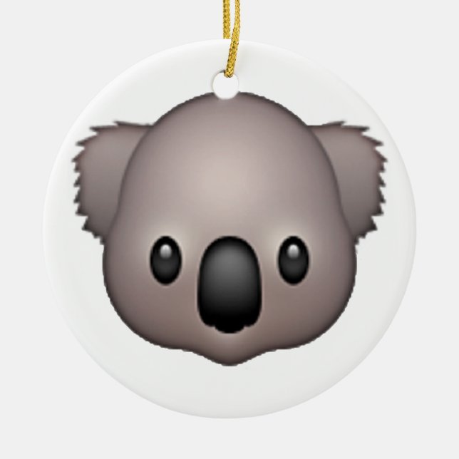 Ornamento De Cerâmica Koala - Emoji (Frente)