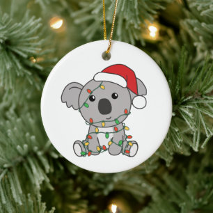 Ornamento De Cerâmica Koala Natal Animais de inverno Koalas