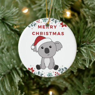 Ornamento De Cerâmica Koala Natal Animais de inverno na neve Cerâmica Ko