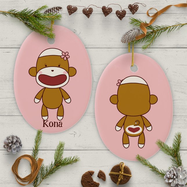 Ornamento De Cerâmica Kona, a Árvore de Natal do Macaco (Criador carregado)