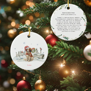 Ornamento De Cerâmica Kooikerhondje Watercolor Dog   Monograma