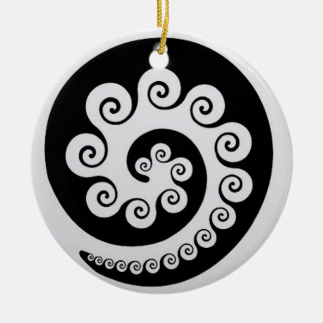 Ornamento De Cerâmica KORU de AOTEAROA Nova Zelândia (Frente)