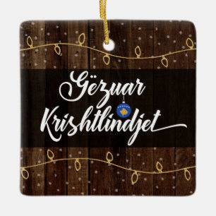 Ornamento De Cerâmica Kosovan Merry Christmas Gëzuar Krishtlindjen