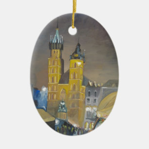 Ornamento De Cerâmica Krakow na noite