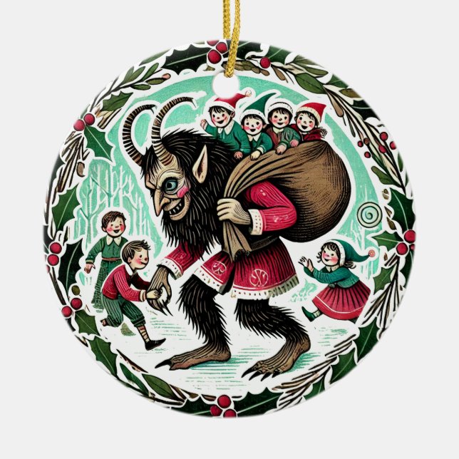 Ornamento De Cerâmica Krampus Christmas (Frente)