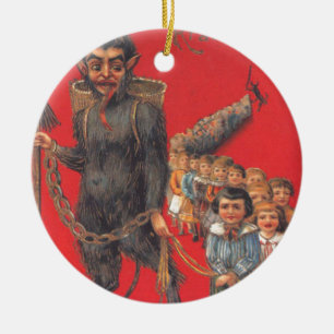 Ornamento De Cerâmica Krampus com crianças ruins