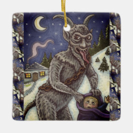 ORNAMENTO DE CERÂMICA KRAMPUS & CRIANÇAS MALCRIADAS, HISTÓRIA ASSUSTADOR