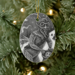 ORNAMENTO DE CERÂMICA KRAMPUS & CRIANÇAS MALCRIADAS, HISTÓRIA ASSUSTADOR