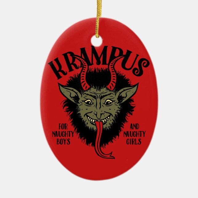 Ornamento De Cerâmica Krampus enfrenta impertinente (Frente)