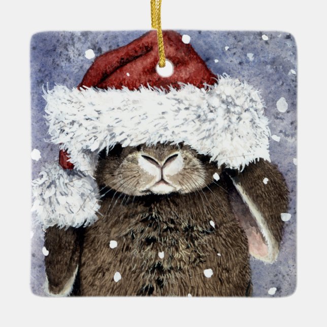 Ornamento De Cerâmica Kris Kringlypaws (Frente)