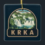Ornamento De Cerâmica Krka National Park Croácia Viagem Art<br><div class="desc">Trabalho de arte de vetor Krka. O Parque Nacional de Krka fica ao longo do rio Krka,  no sul da Croácia. É conhecida por uma série de 7 cachoeiras.</div>