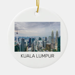 Ornamento De Cerâmica Kuala Lumpur Malásia Skyline Vintage Souvenir
