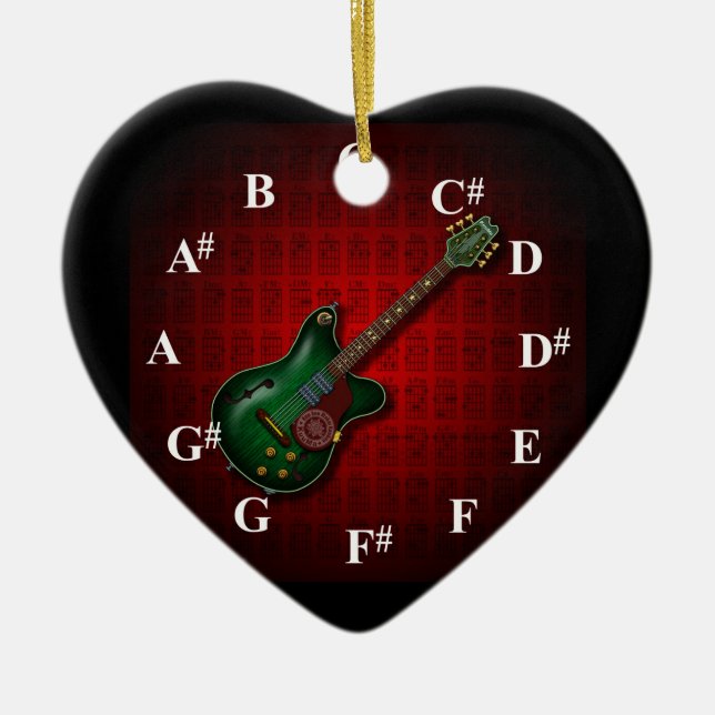 Ornamento De Cerâmica KuuMa Guitar Clock (Frente)