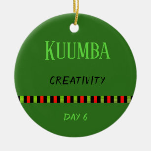 Ornamento De Cerâmica Kuumba - Kwanzaa Dia 6 Verde