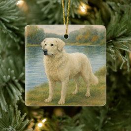 Ornamento De Cerâmica Kuvasz