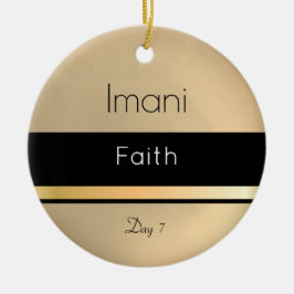 Ornamento De Cerâmica Kwanzaa Imani Dourado Dia Branco Negro 7
