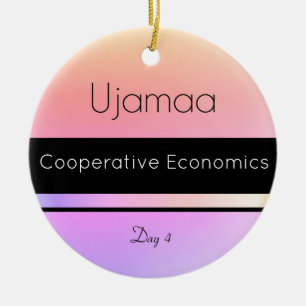 Ornamento De Cerâmica Kwanzaa Ujamaa Púrpura Laranja Dia 4