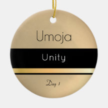 Kwanzaa Umoja Dourado Dia Branco Negro 1